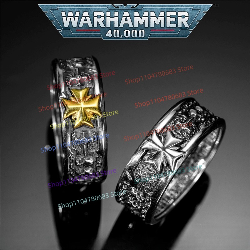 Anime Merchandise For Men - 40K Siyah Tapınakçılar Haçlı Yüzüğü Yüksek