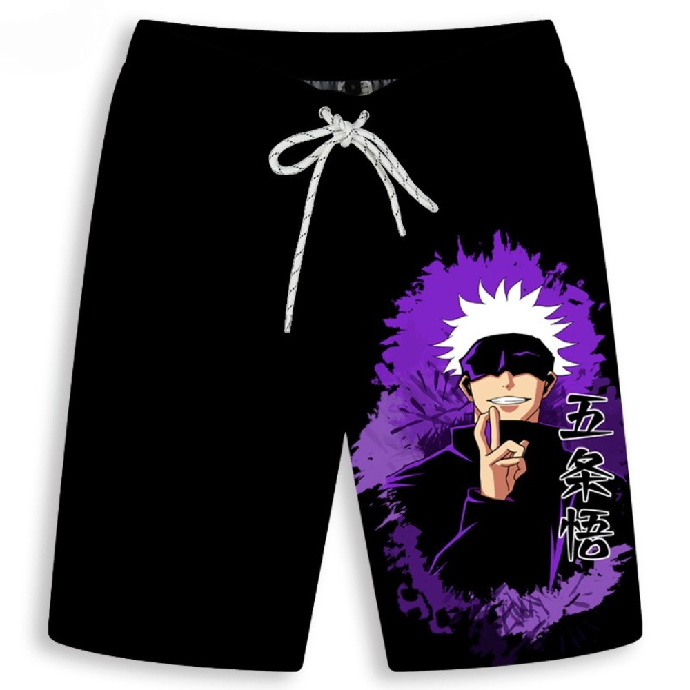 Anime Merchandise Store Japan - Erkek Gojo Satoru Baskılı Şort Erkek
