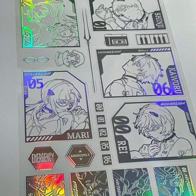 Evangelion Anime Merchandise - EVA Lazer Çıkartması Shinji Rei Asuka